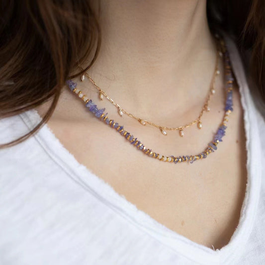 Dewdrop Pearl Necklace | Necklace | Natural Pearl & 18k Gold โ Lunari Jewellery