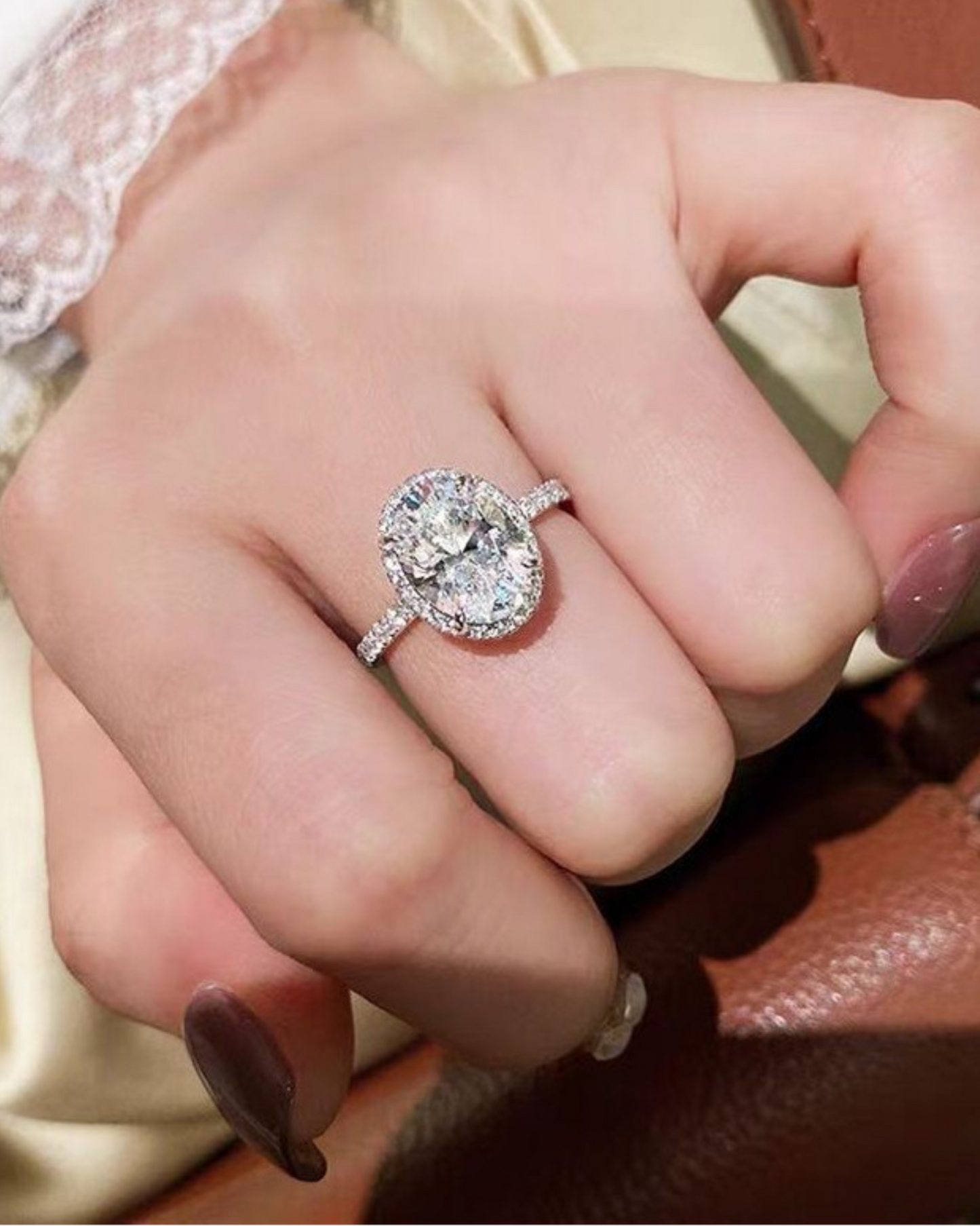 Moissanite Aurielle Halo Ring | Ring | Moissanite & 18k Gold – Lunari Jewellery