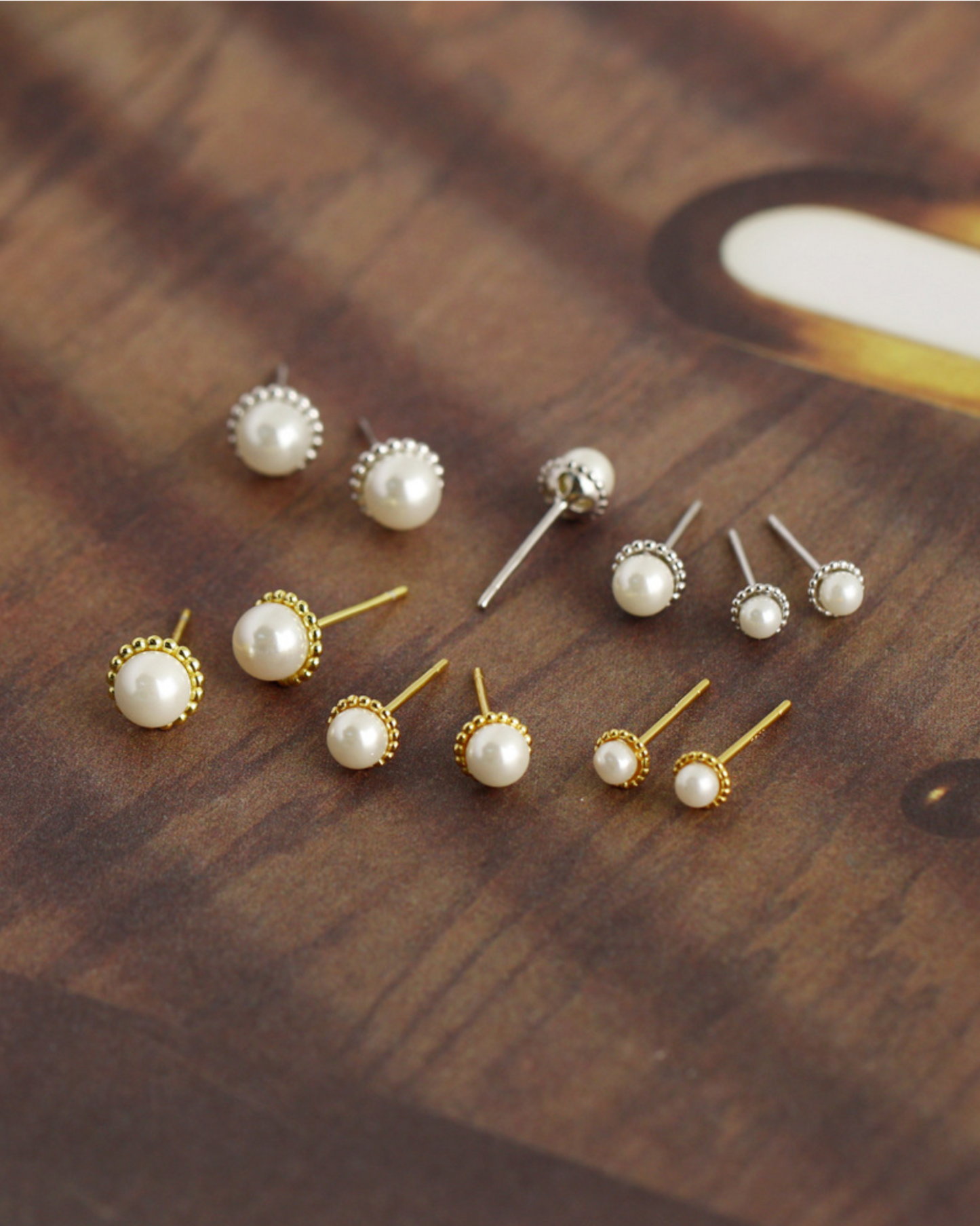 Halo Pearl Studs | Earrings | Natural Pearl & 18k Gold – Lunari Jewellery