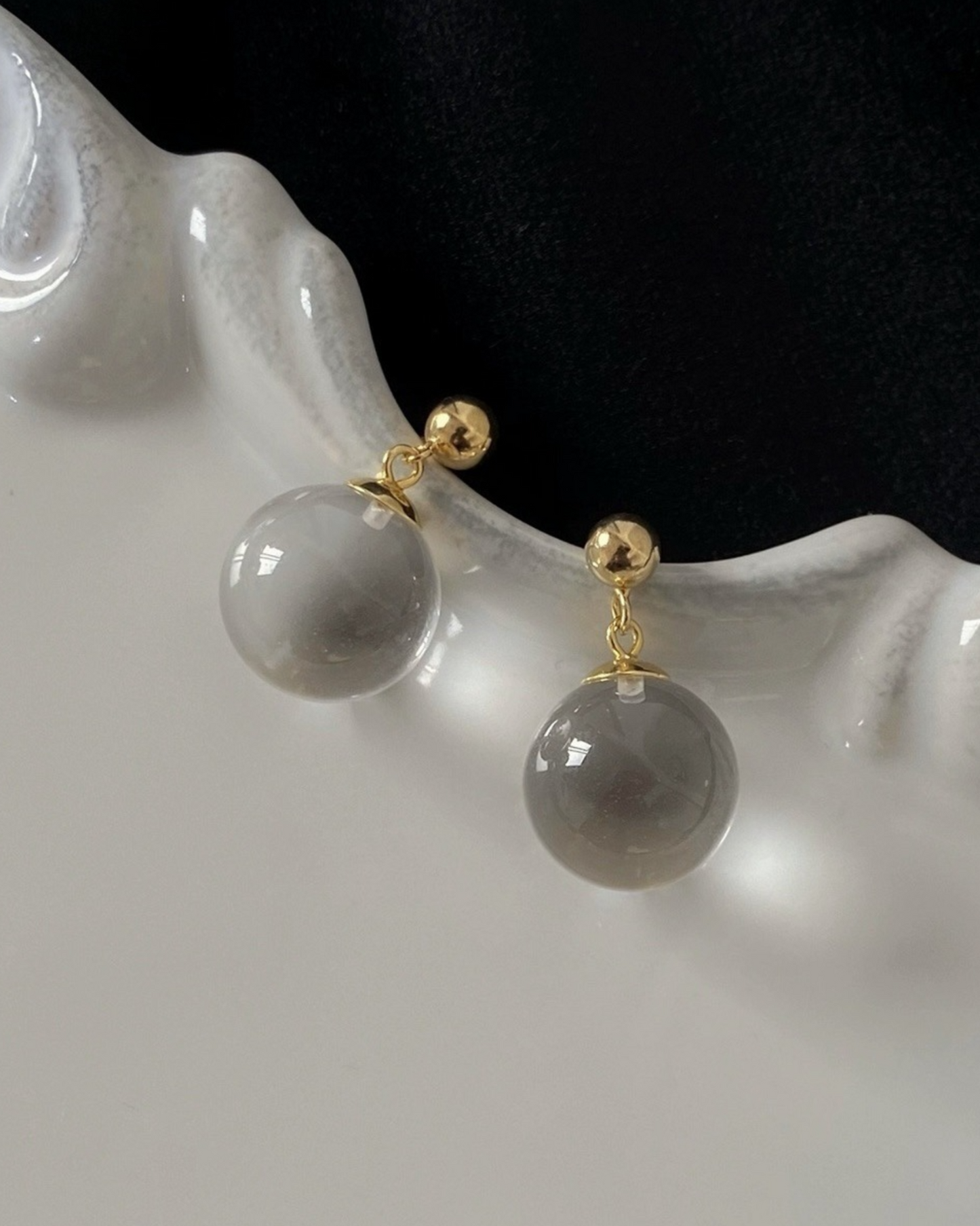Lucent Glass Orb Earrings | Earrings | S925 Sterling Silver – Lunari Jewellery