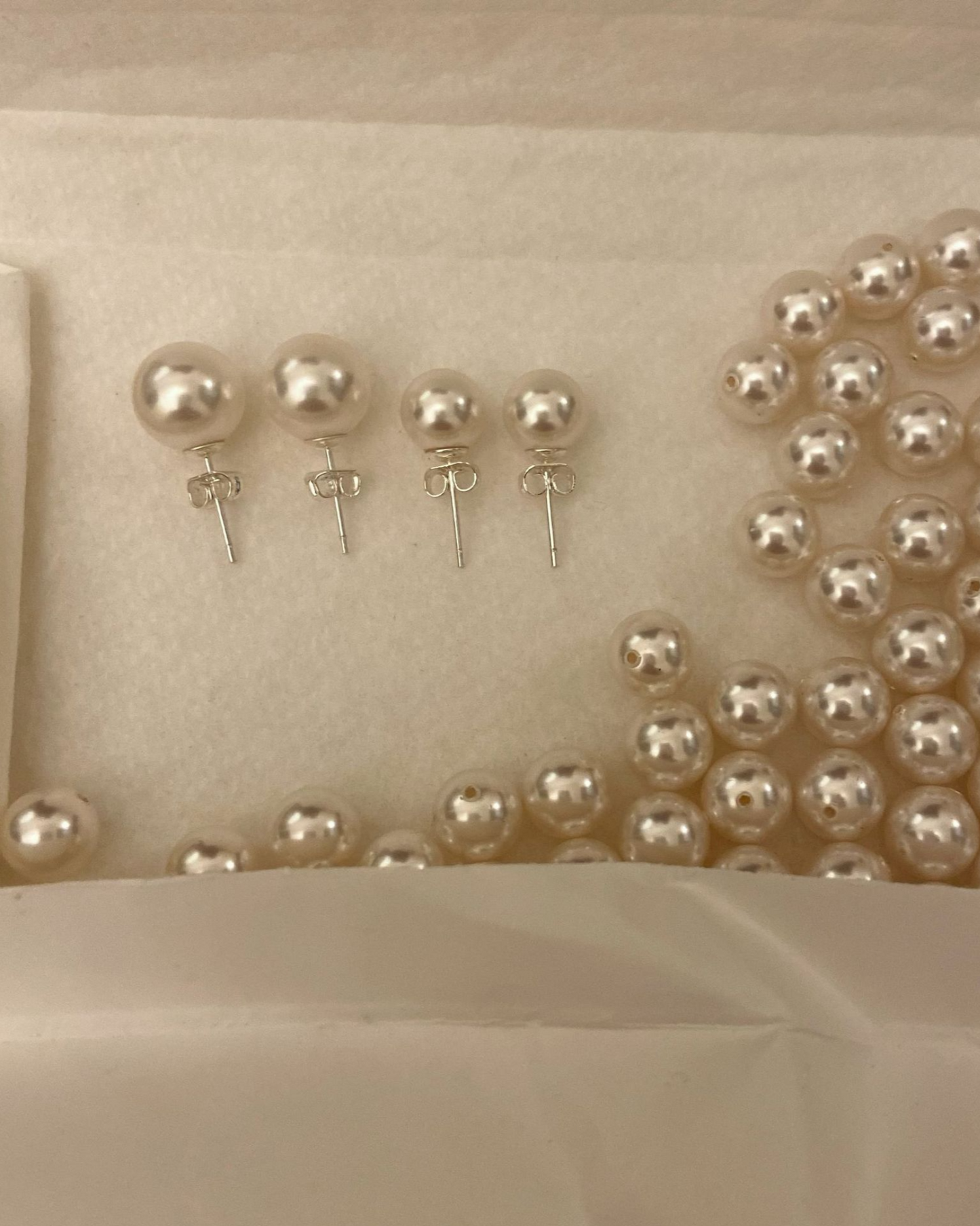 Ivory Pearl Studs | Earrings | Natural Pearl & 18k Gold – Lunari Jewellery