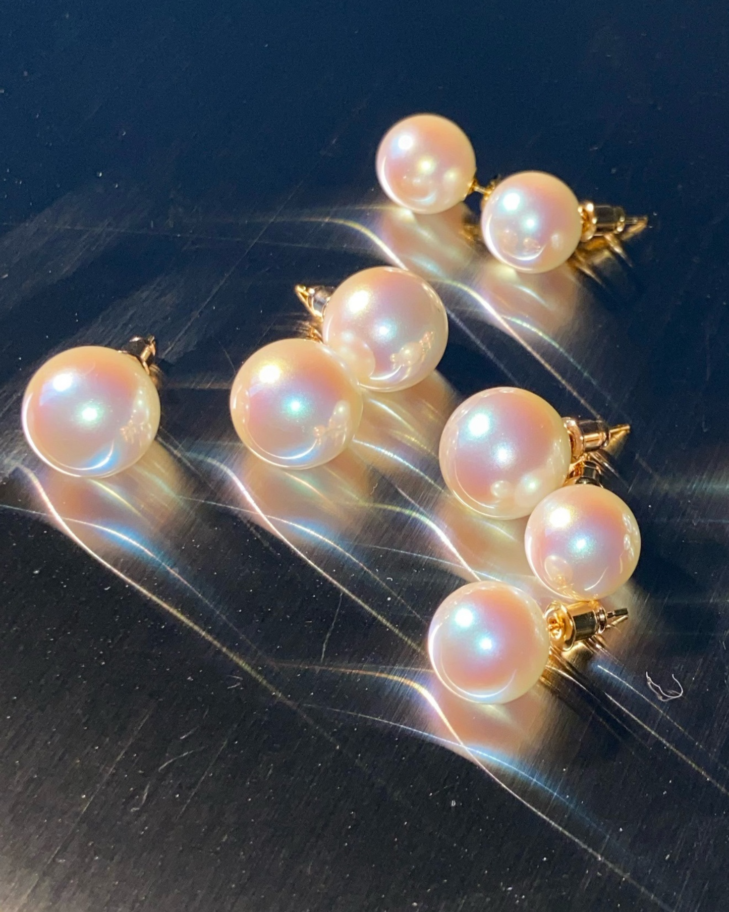 Blush Pearl Studs | Earrings | Natural Pearl & 18k Gold β Lunari Jewellery