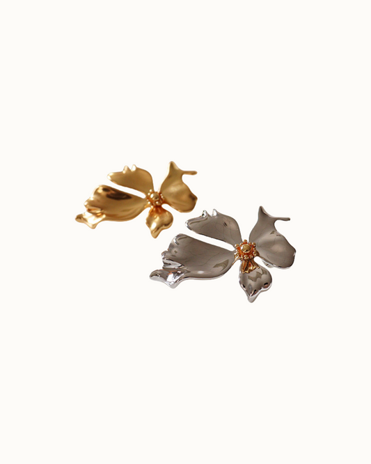 Viola Sculptural Earrings | Earrings | Rhodium & S925 Silver โ Lunari Jewellery