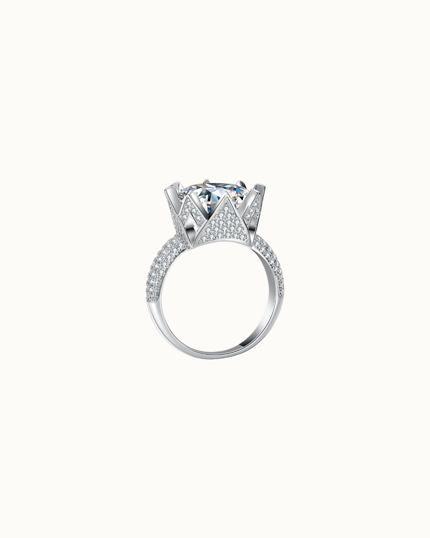 Moissanite Aurora Crown Ring | Ring | Moissanite & 18k Gold – Lunari Jewellery