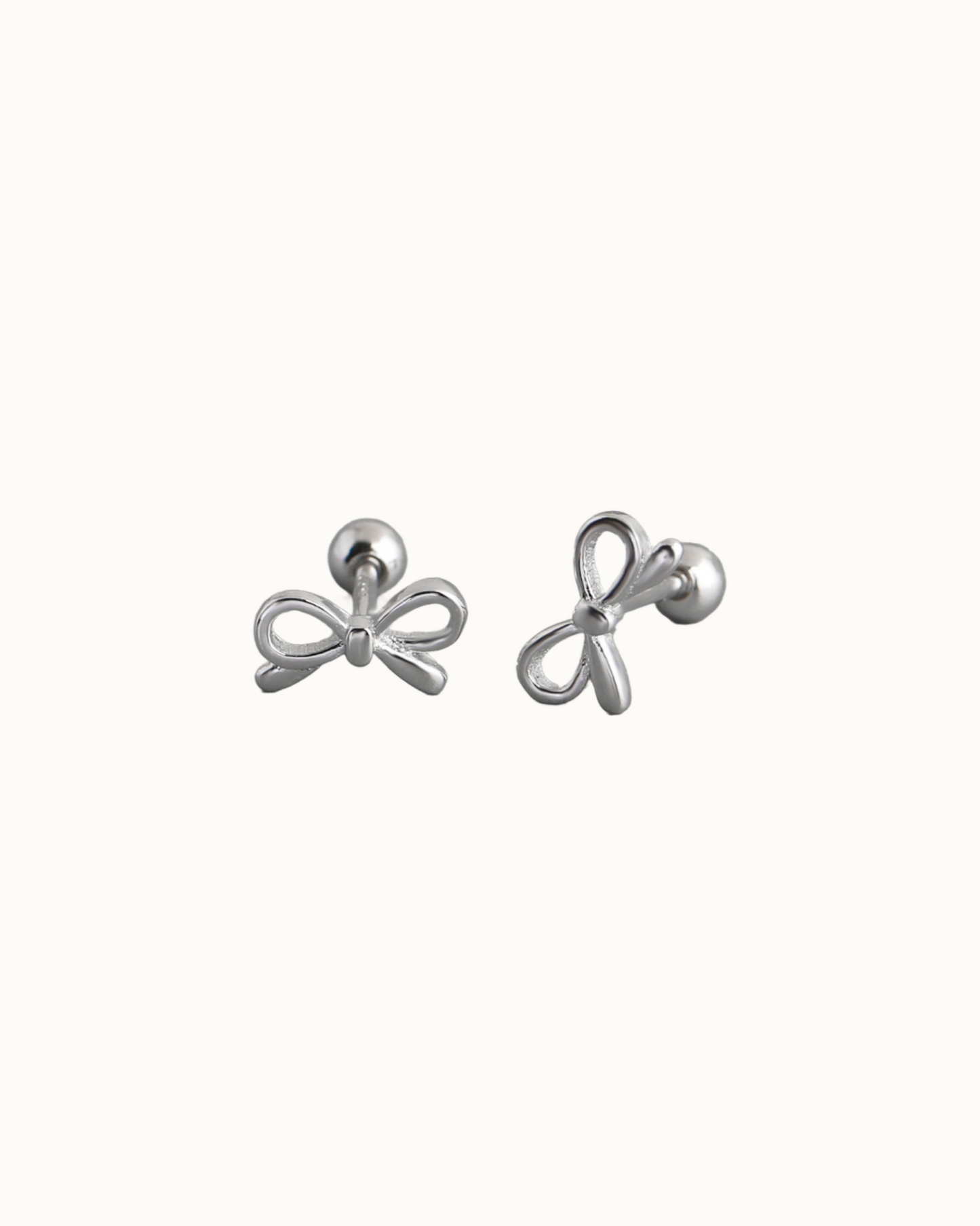 Petite Bow Studs | Earrings | Rhodium & S925 Silver – Lunari Jewellery