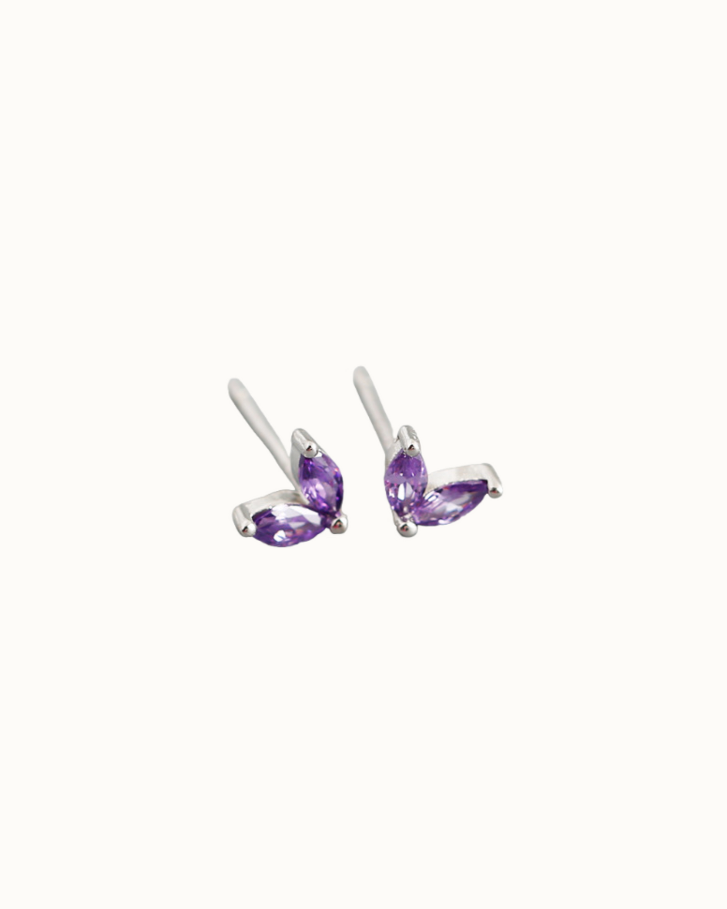 Aurora Petal Studs | Earrings | Rhodium & S925 Silver – Lunari Jewellery