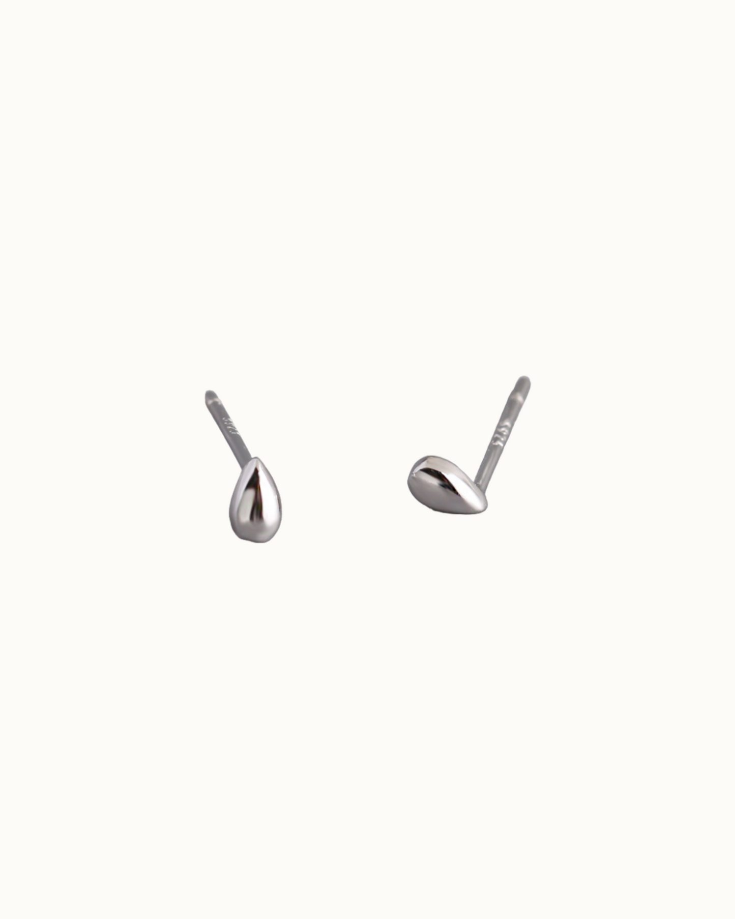 Mini Dewdrop Studs | Earrings | Rhodium & S925 Silver – Lunari Jewellery