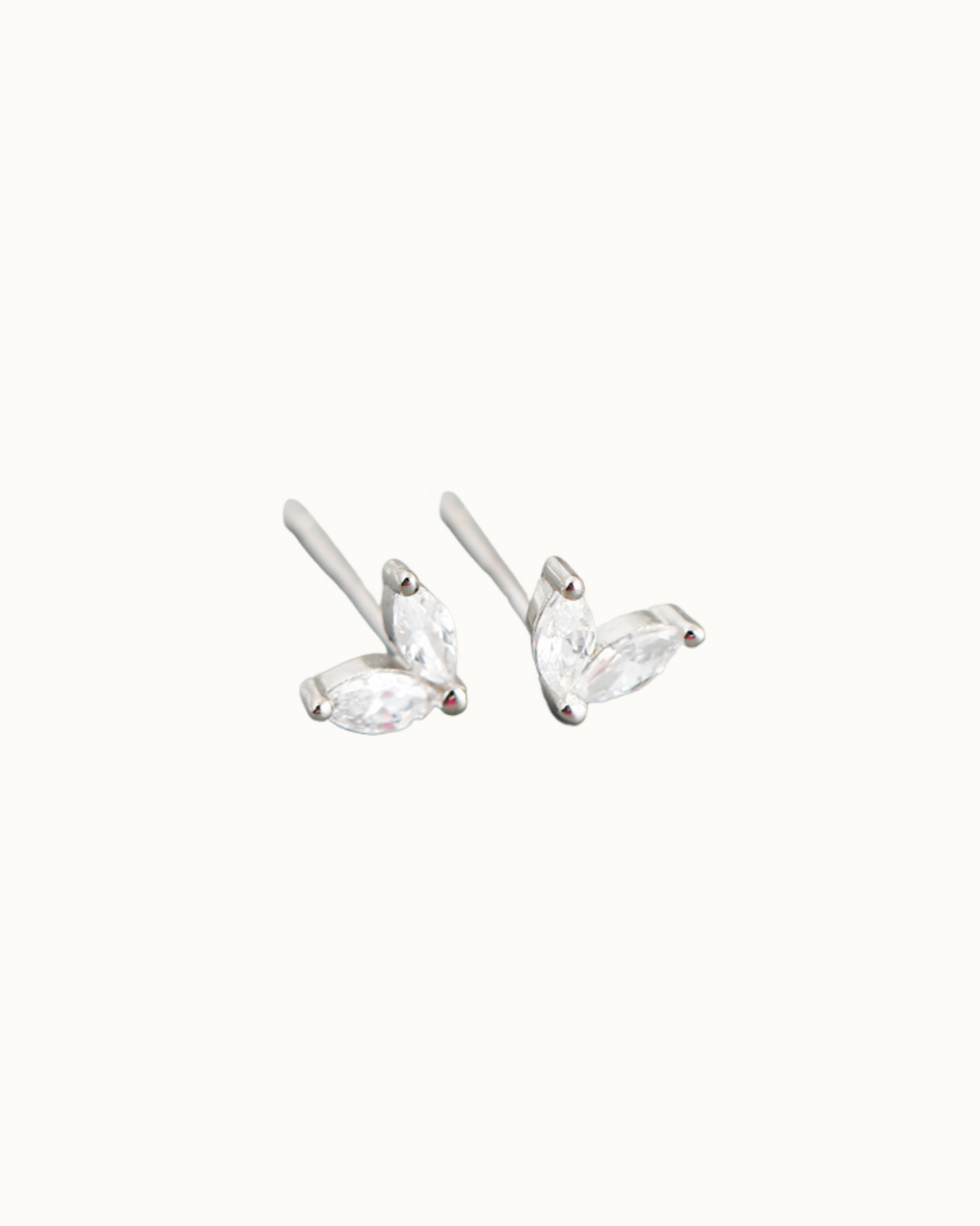 Aurora Petal Studs | Earrings | Rhodium & S925 Silver – Lunari Jewellery
