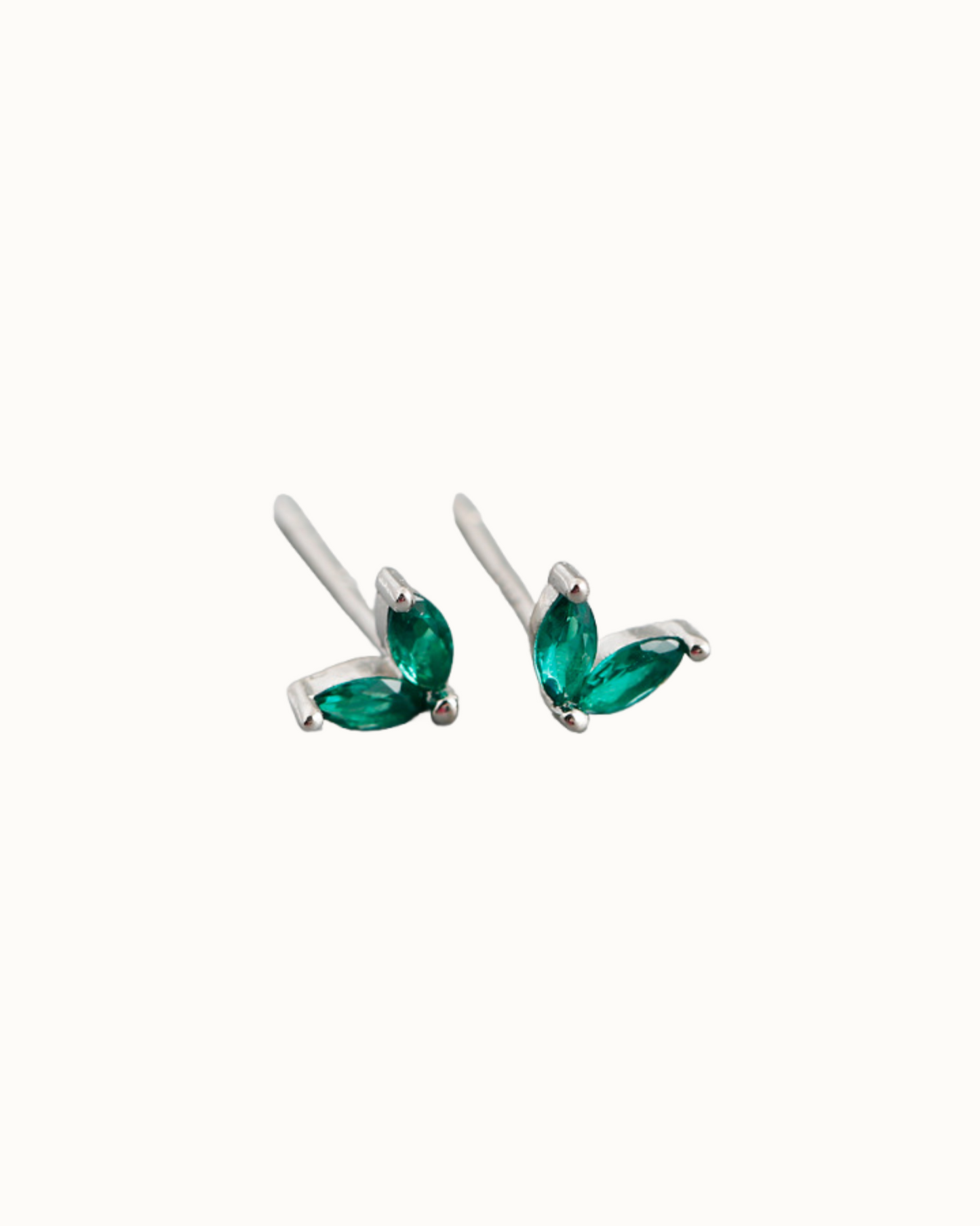 Aurora Petal Studs | Earrings | Rhodium & S925 Silver – Lunari Jewellery
