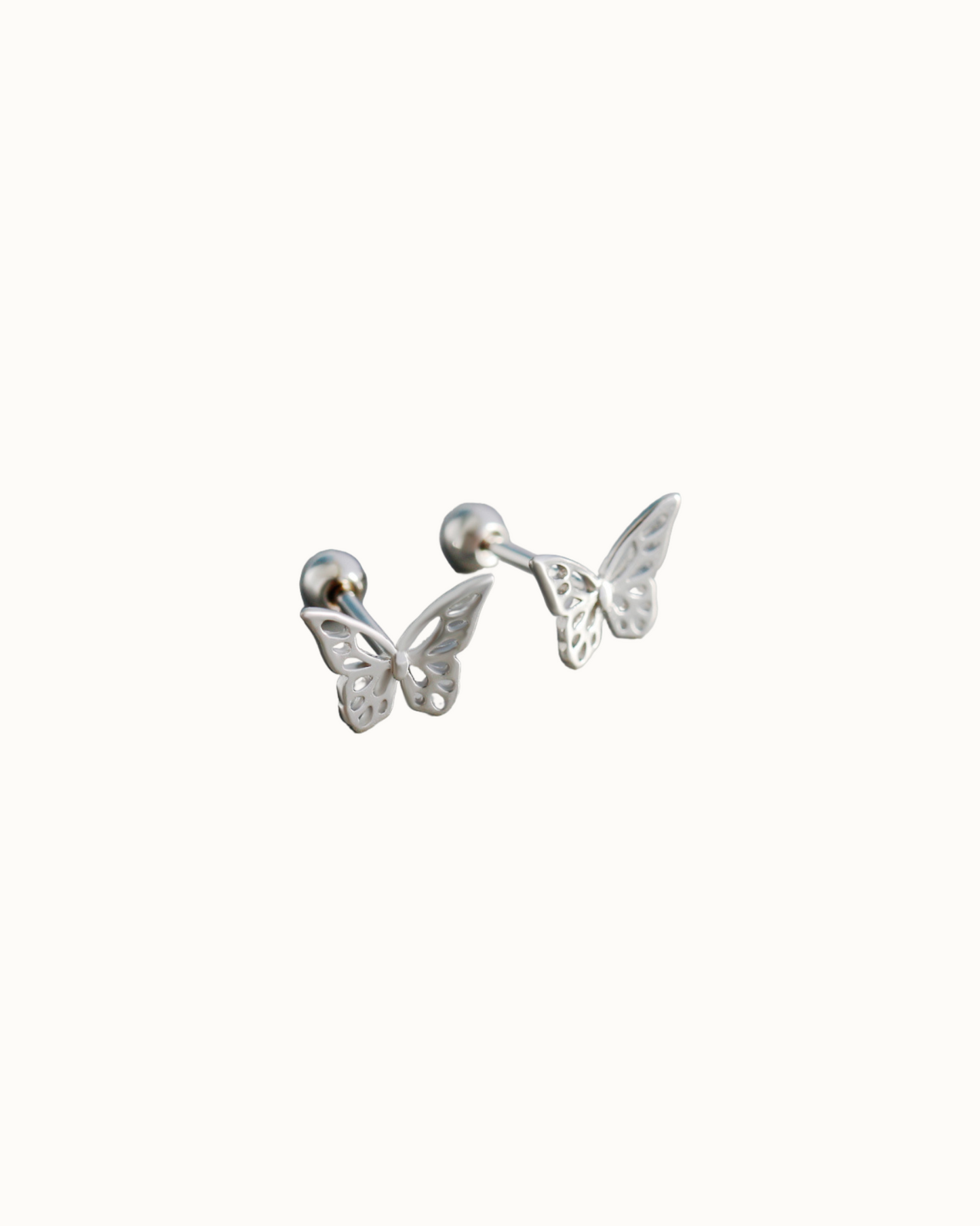 Petite Butterfly Studs | Earrings | Rhodium & S925 Silver – Lunari Jewellery