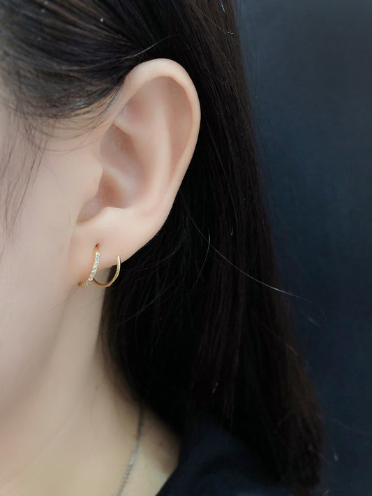 Lunelle Open Huggies | Earrings | Rhodium & S925 Silver – Lunari Jewellery