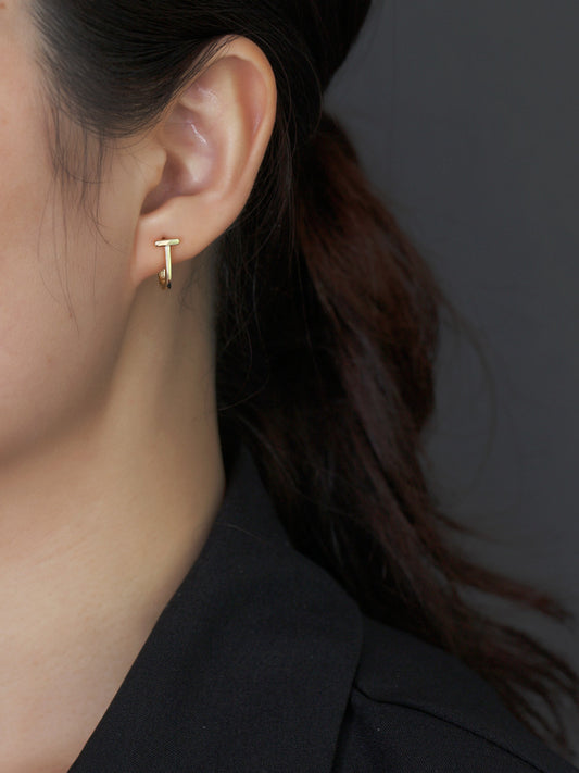 Tressel Huggies | Earrings | Rhodium & S925 Silver – Lunari Jewellery
