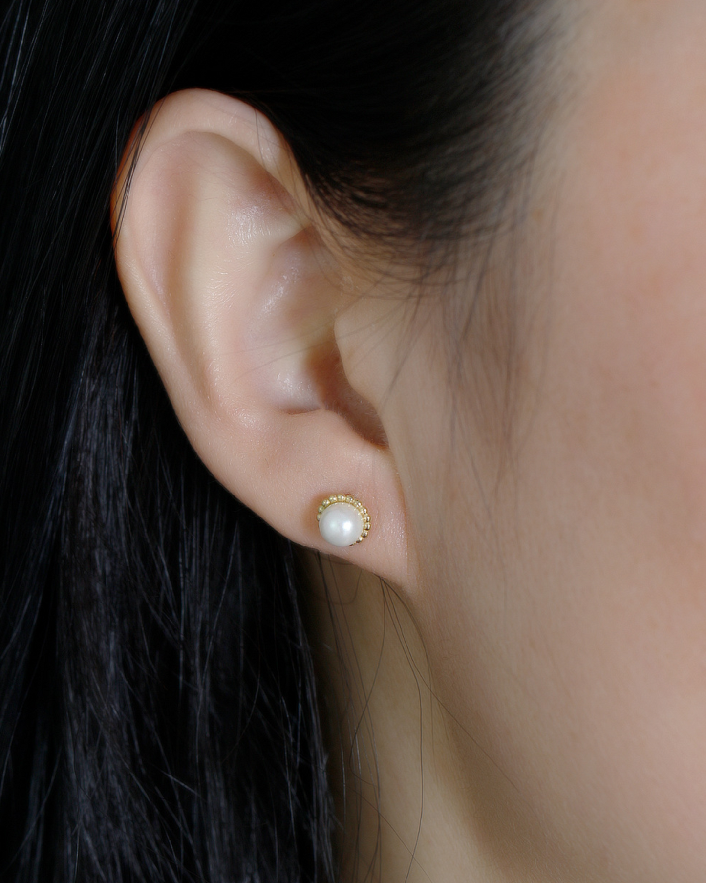 Halo Pearl Studs | Earrings | Natural Pearl & 18k Gold – Lunari Jewellery