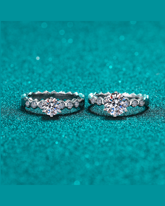 Moissanite Hexa Nova Ring | Ring | Moissanite & 18k Gold β Lunari Jewellery