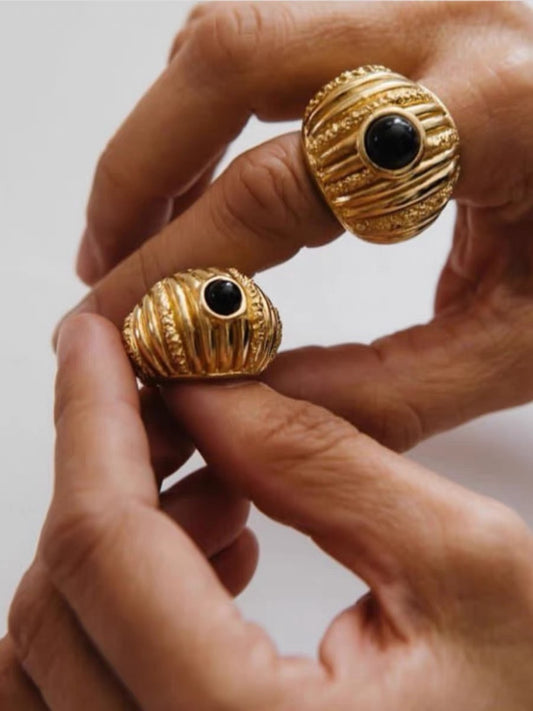 Eclipse Dome Ring | Ring | 18k Gold Plated โ Lunari Jewellery