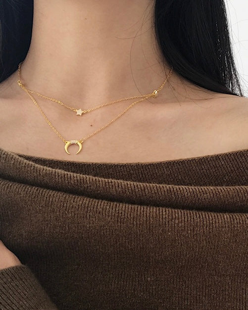 Lunar Star Layered Choker | Necklace | S925 Sterling Silver – Lunari Jewellery