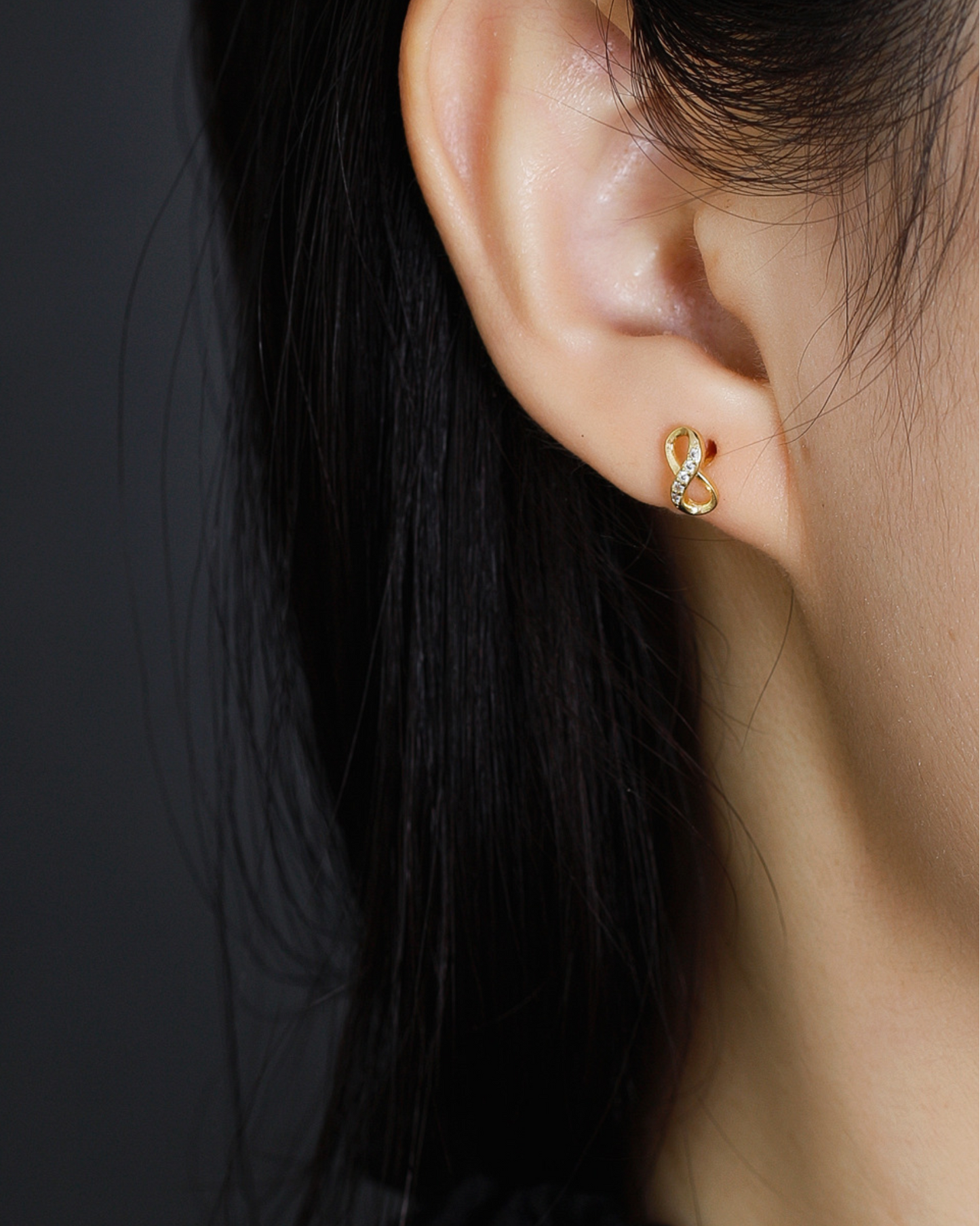 Petite Infinity Studs | Earrings | Rhodium & S925 Silver – Lunari Jewellery