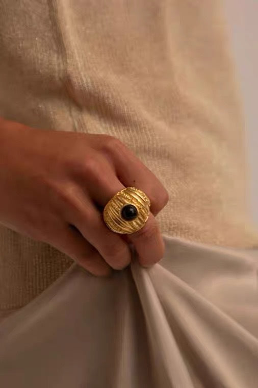 Eclipse Dome Ring | Ring | 18k Gold Plated โ Lunari Jewellery