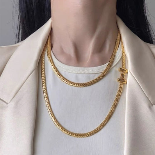 Bold Ripple Herringbone Chain | Ring | 18k Gold Plated – Lunari Jewellery