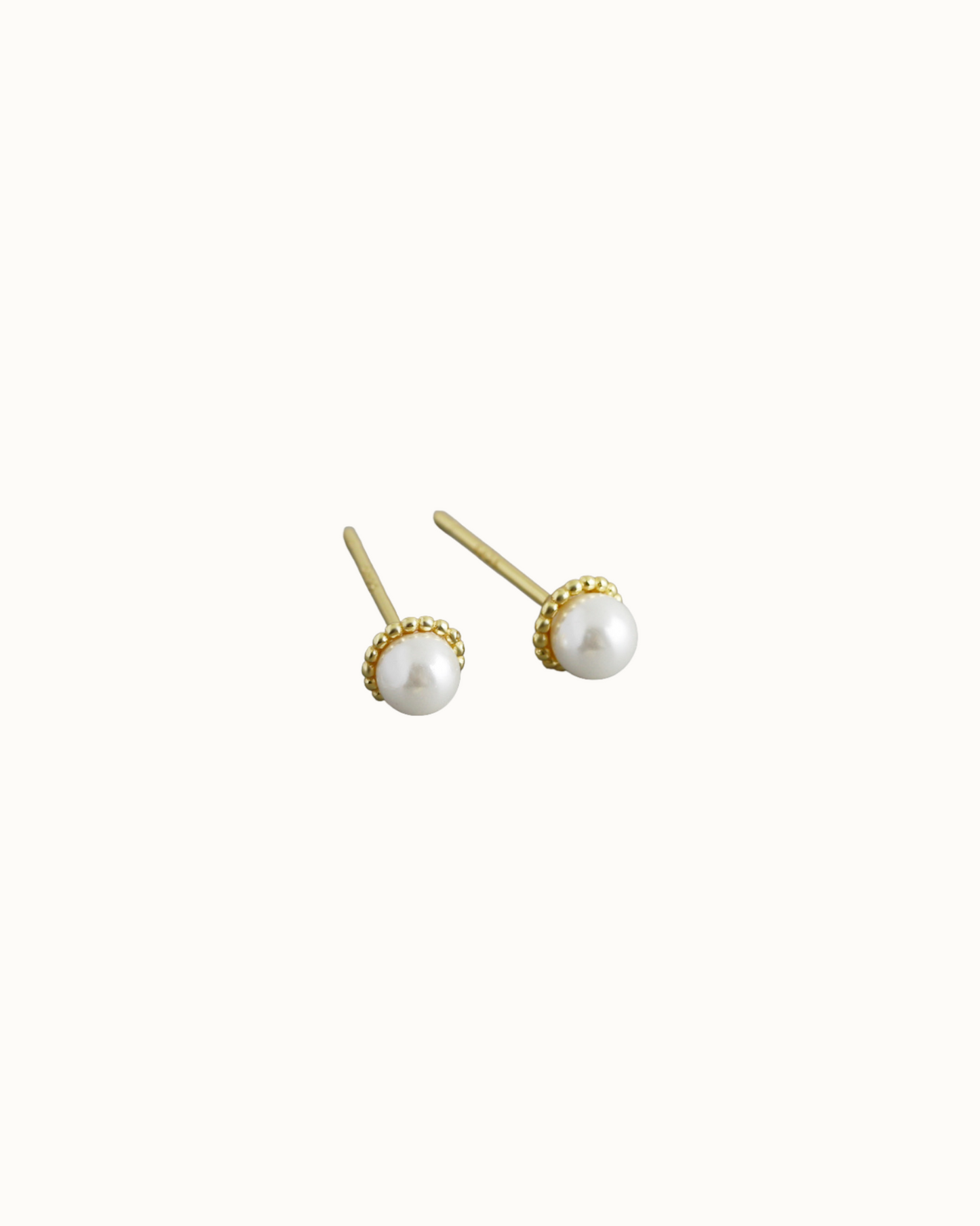 Halo Pearl Studs | Earrings | Natural Pearl & 18k Gold – Lunari Jewellery