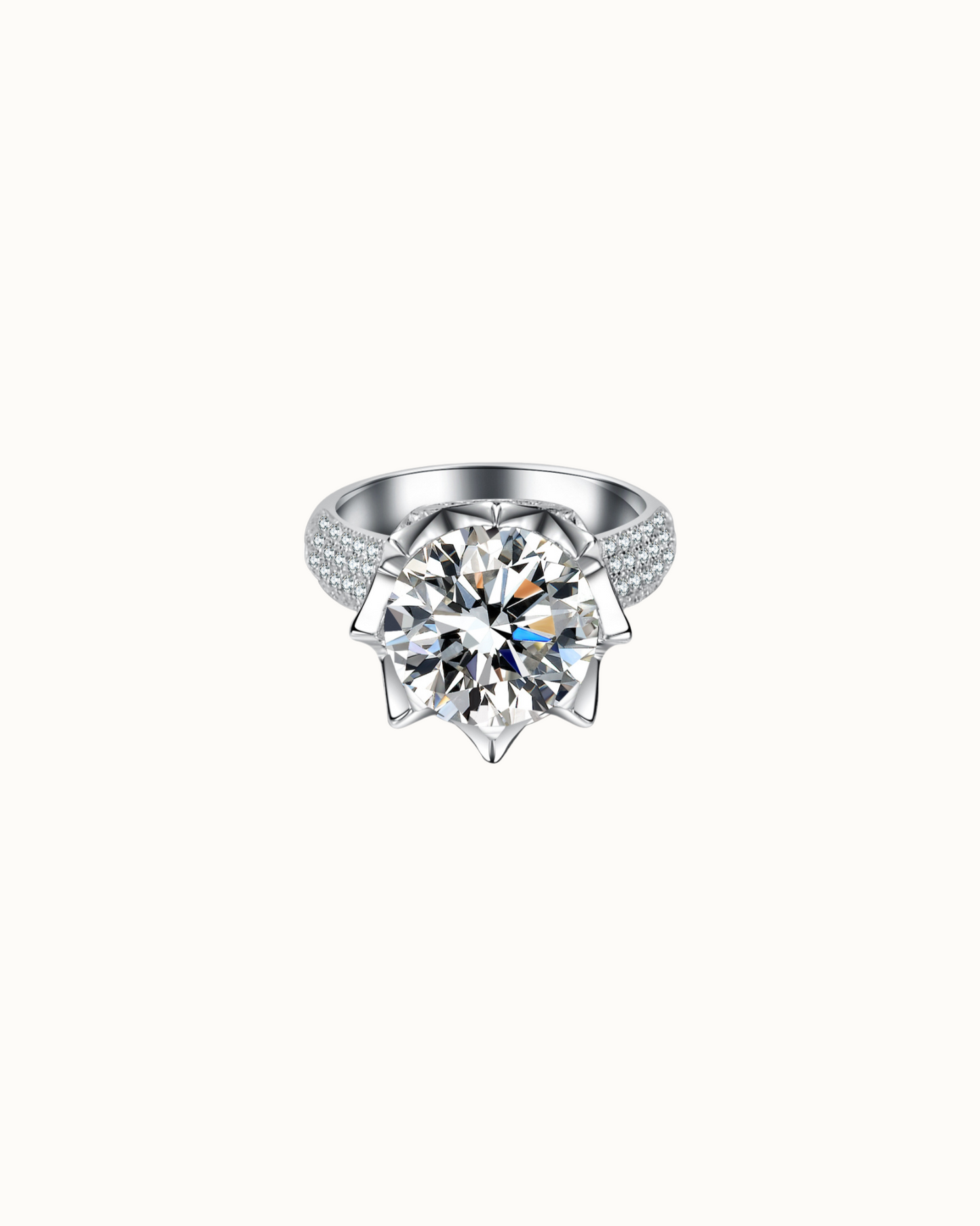 Moissanite Aurora Crown Ring | Ring | Moissanite & 18k Gold – Lunari Jewellery