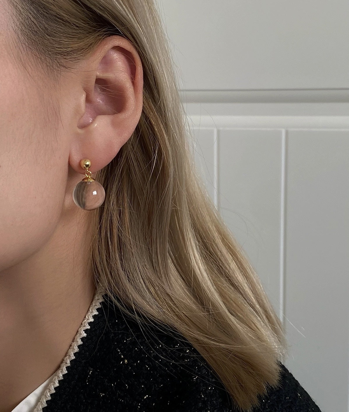 Lucent Glass Orb Earrings | Earrings | S925 Sterling Silver – Lunari Jewellery