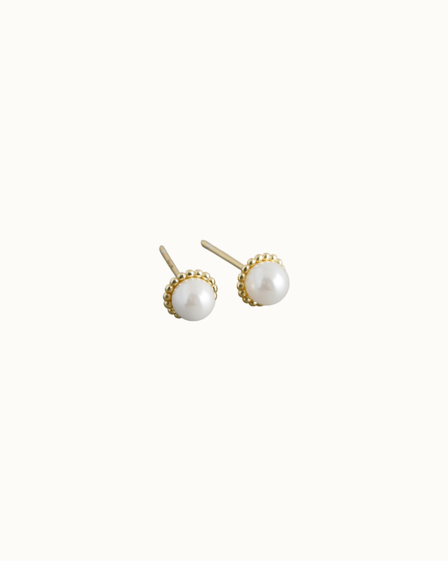 Halo Pearl Studs | Earrings | Natural Pearl & 18k Gold – Lunari Jewellery
