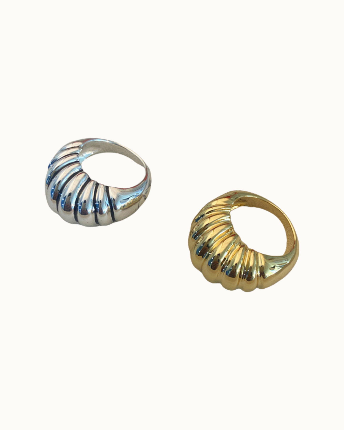 Bold Croissant Dome Ring | Ring | S925 Sterling Silver – Lunari Jewellery