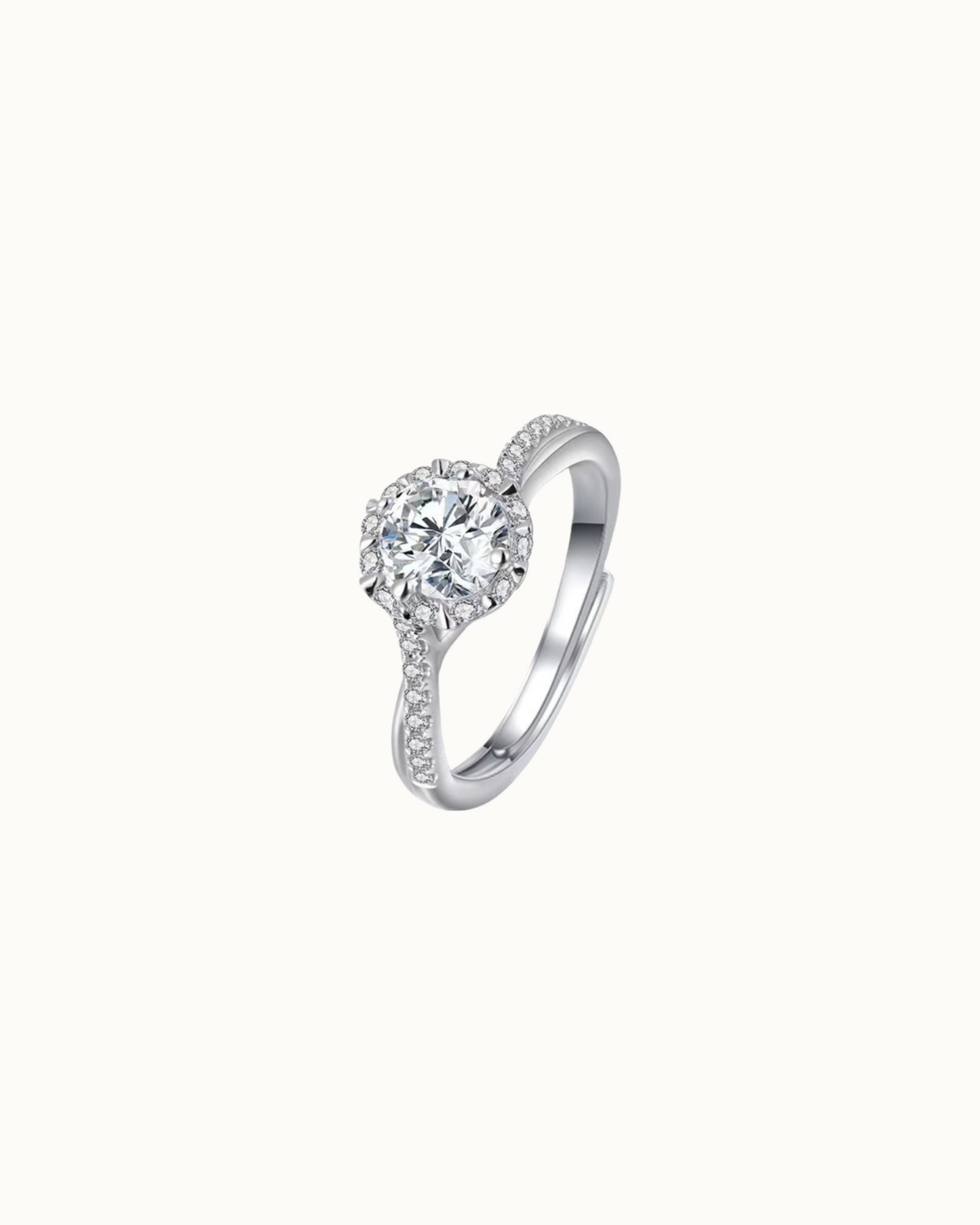 Moissanite Lumière Halo Ring | Ring | Moissanite & 18k Gold – Lunari Jewellery
