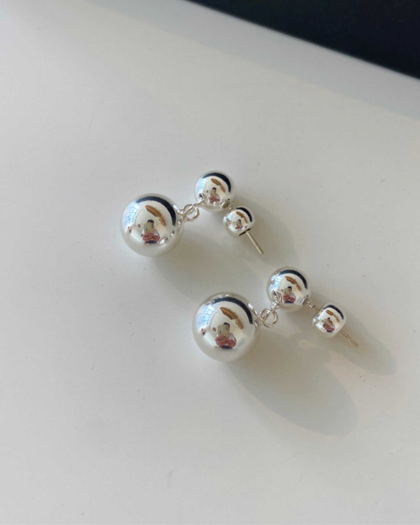 Orb Duet Drops | Earrings | Rhodium & S925 Silver – Lunari Jewellery