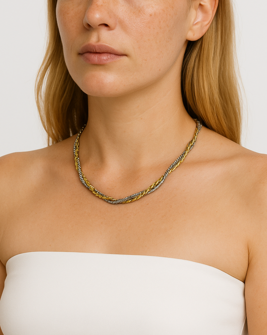 Duo Twist Choker | Necklace | S925 Sterling Silver โ Lunari Jewellery