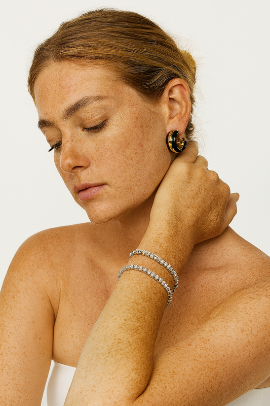 Luma Enamel Hoops | Earrings | 18k Gold Plated – Lunari Jewellery