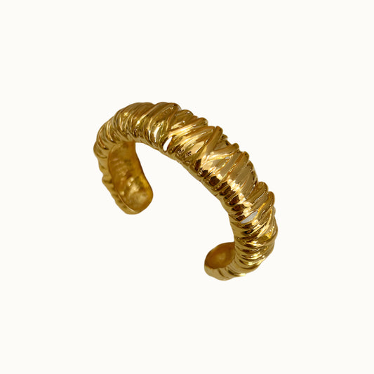 Sculpted Thread Cuff | Bracelet | 18k Gold Plated โ Lunari Jewellery