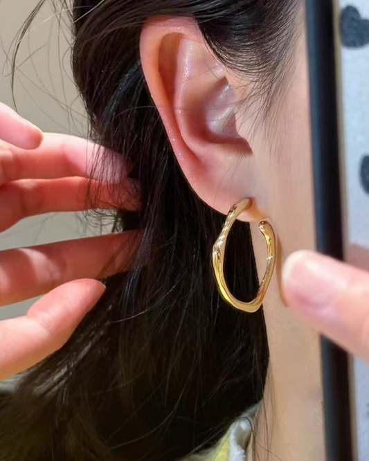 Flux Form Hoops | Earrings | Rhodium & S925 Silver – Lunari Jewellery