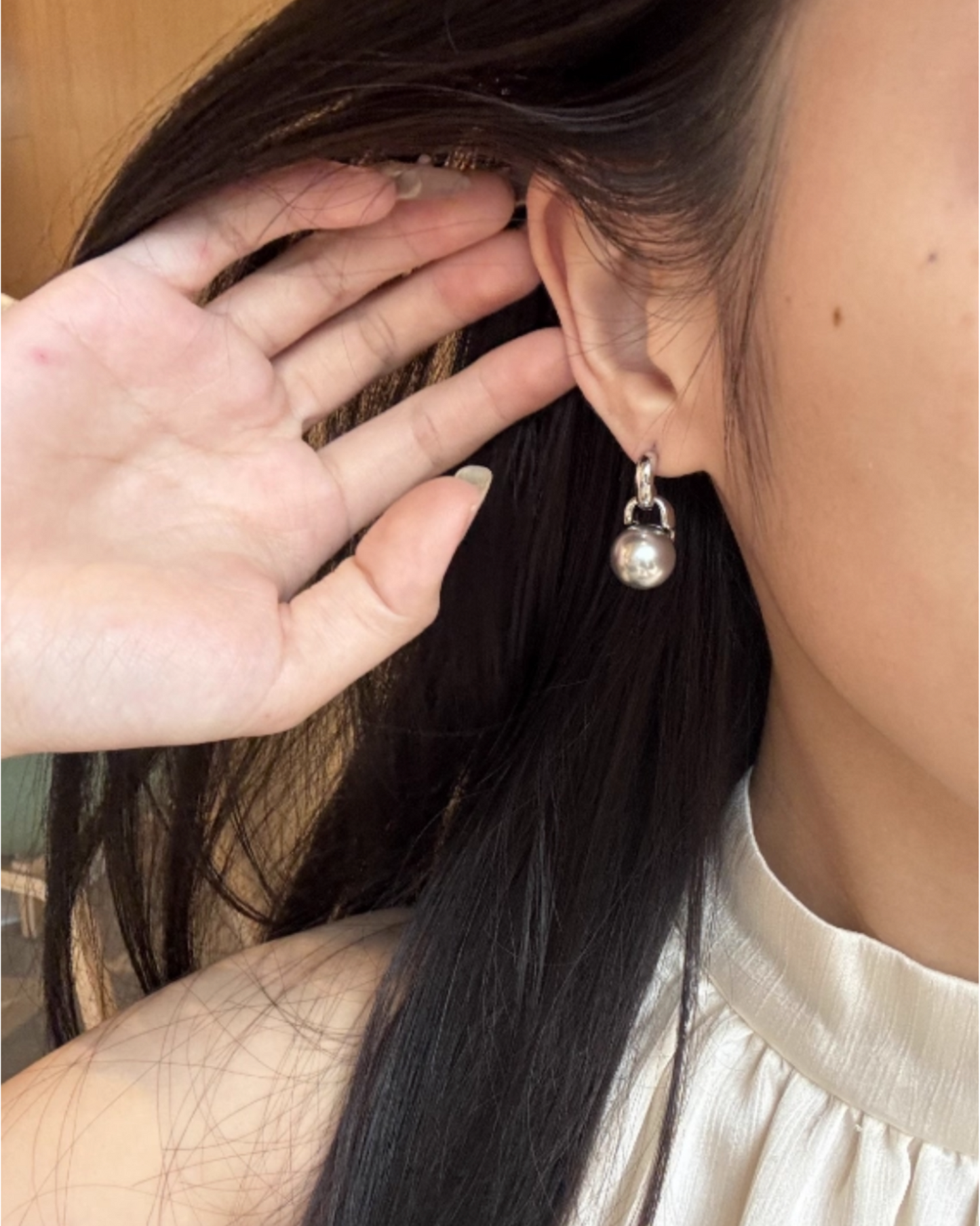 Orb Essence Earrings | Earrings | Natural Pearl & 18k Gold β Lunari Jewellery