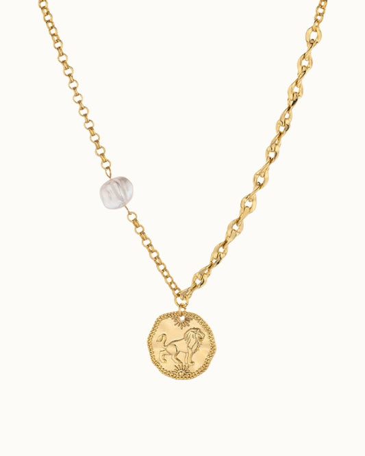 Regal Lion Coin Necklace