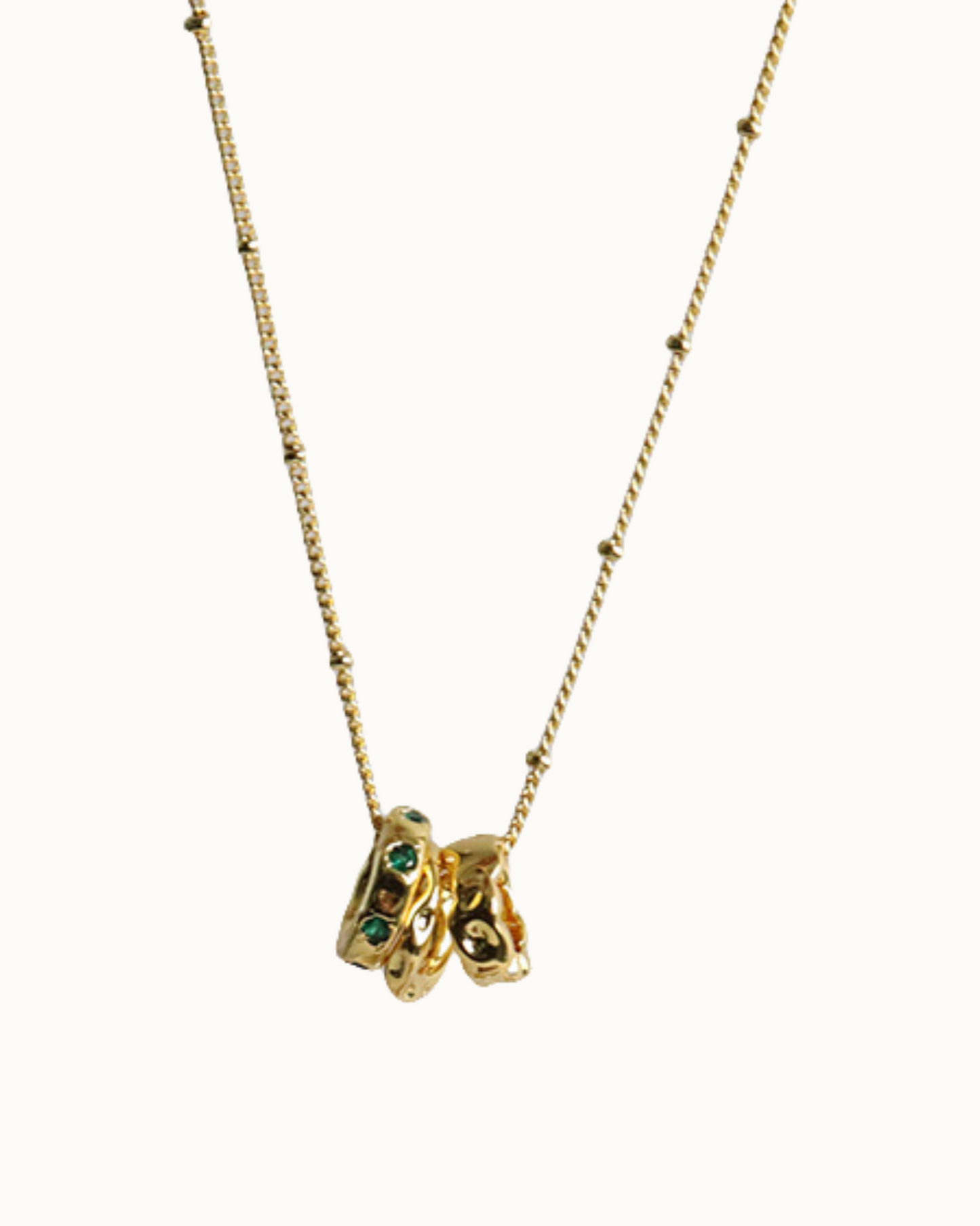 Emerald Glint Necklace | Necklace | 18k Gold Plated – Lunari Jewellery