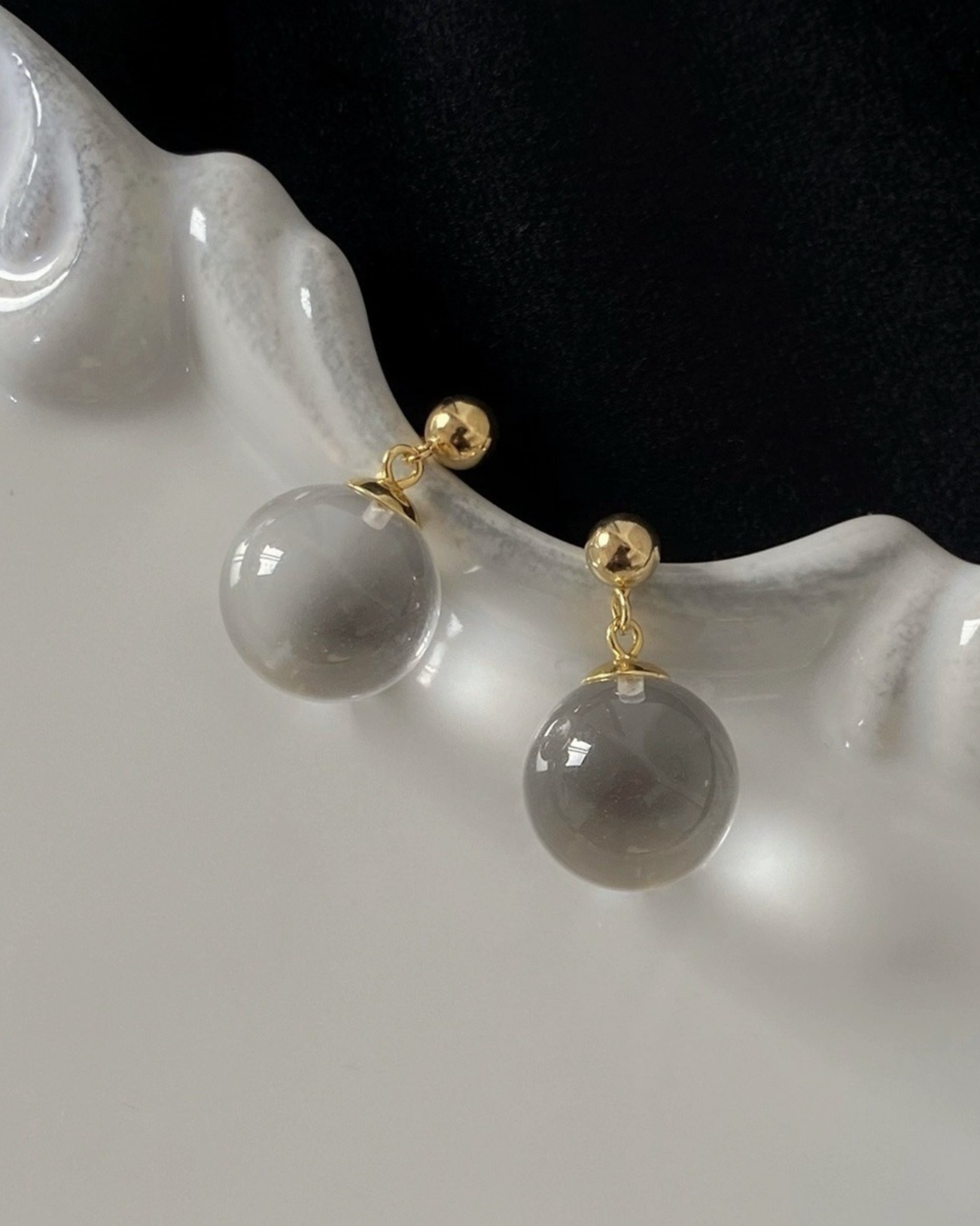 Lucent Glass Orb Earrings | Earrings | S925 Sterling Silver – Lunari Jewellery