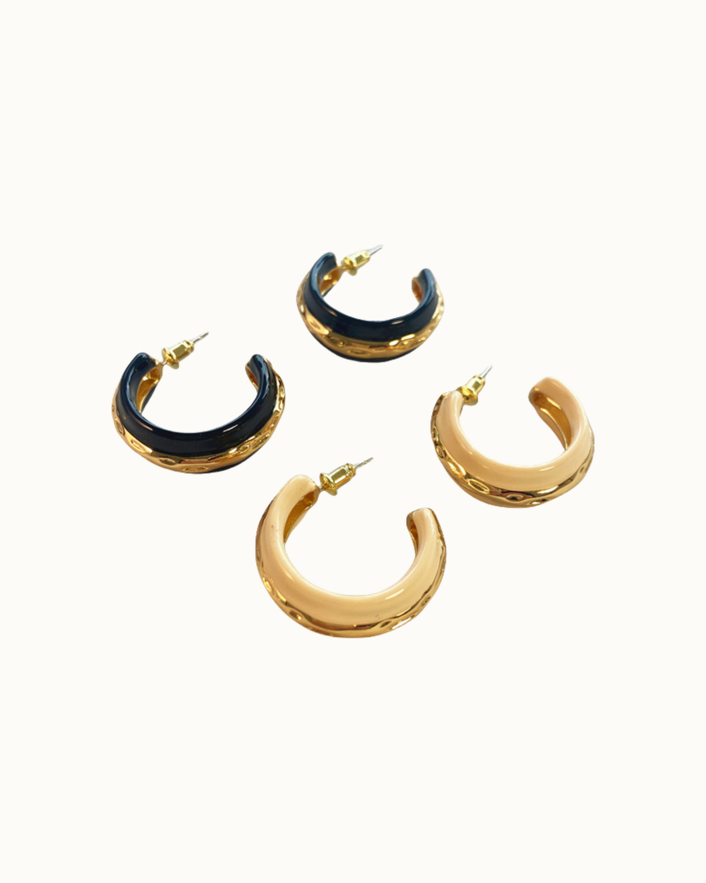 Luma Enamel Hoops | Earrings | 18k Gold Plated – Lunari Jewellery