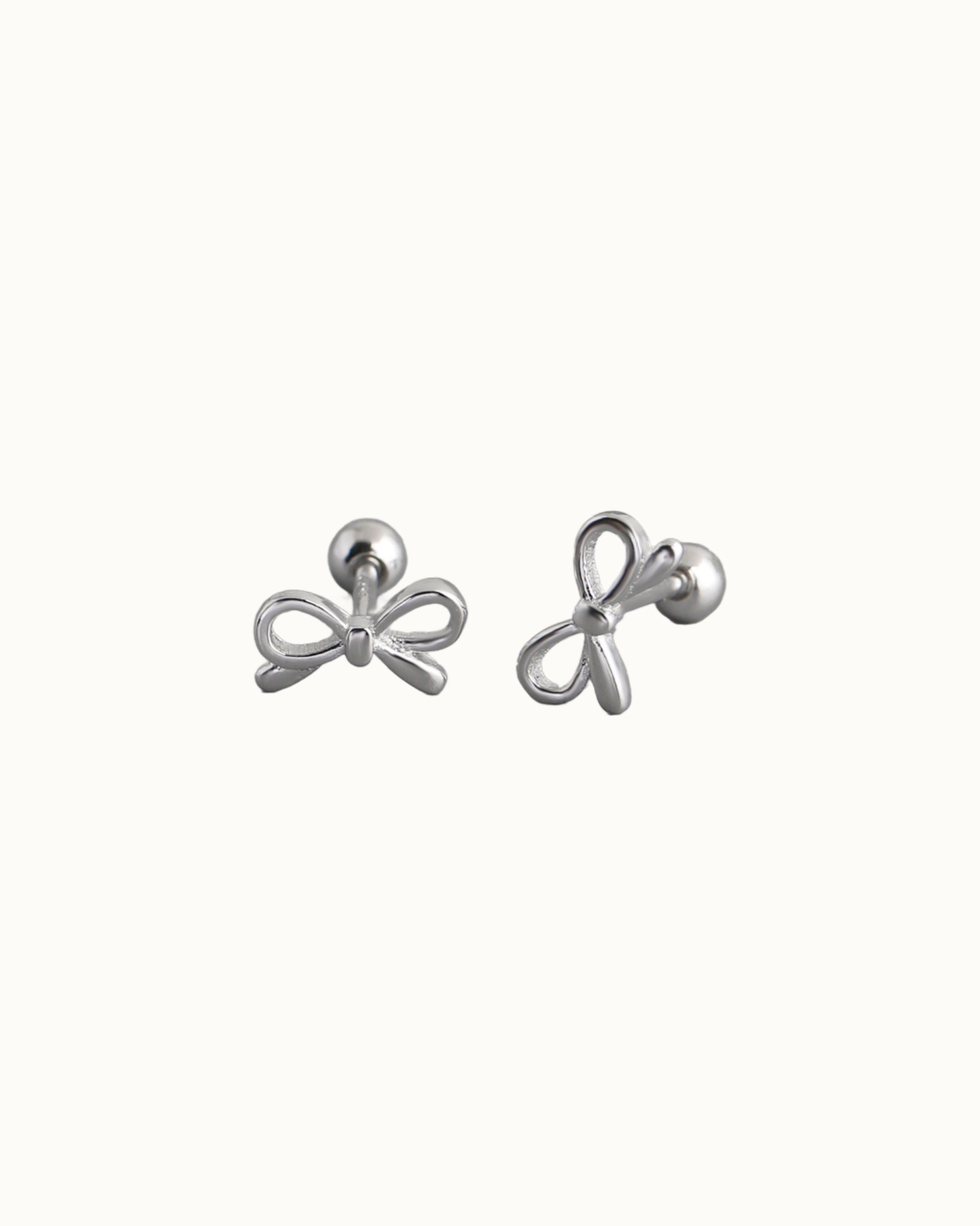 Petite Bow Studs | Earrings | Rhodium & S925 Silver – Lunari Jewellery