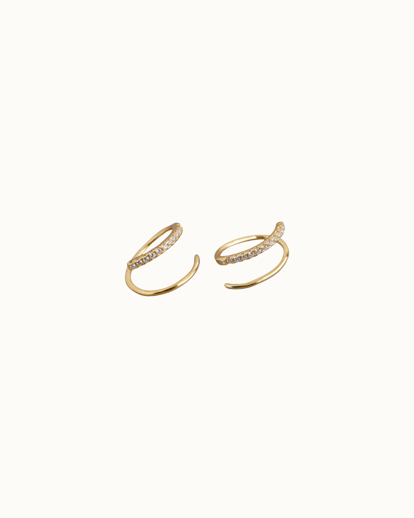 Lunelle Open Huggies | Earrings | Rhodium & S925 Silver – Lunari Jewellery