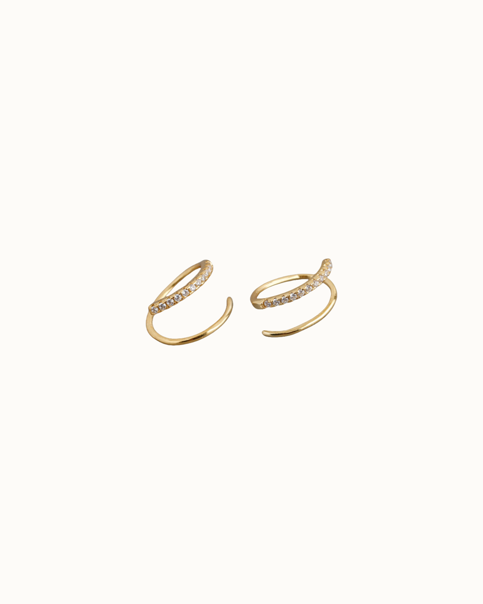 Lunelle Open Huggies | Earrings | Rhodium & S925 Silver – Lunari Jewellery