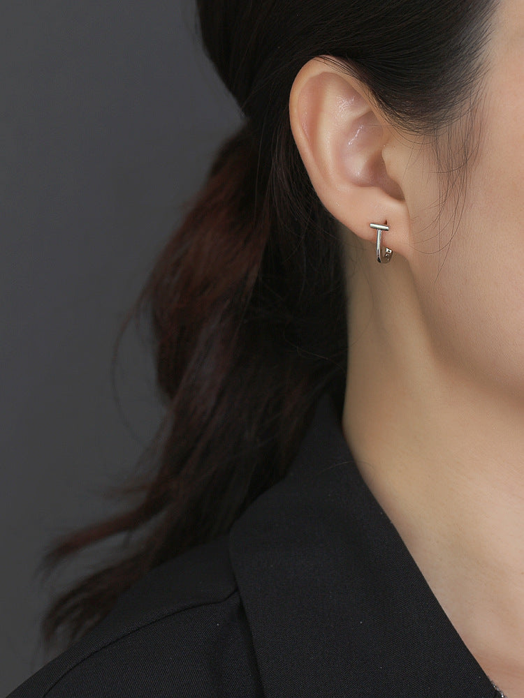 Tressel Huggies | Earrings | Rhodium & S925 Silver – Lunari Jewellery