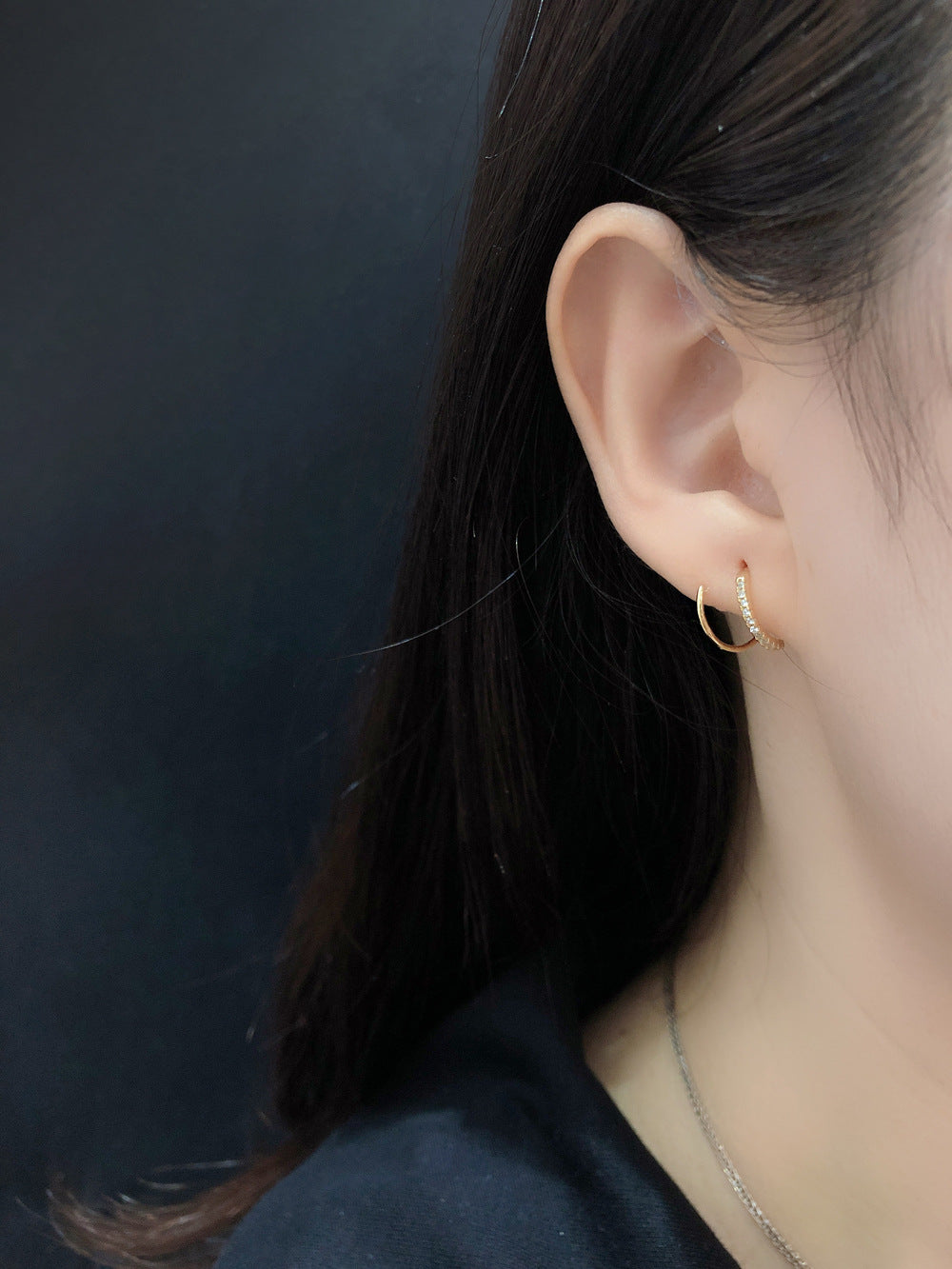 Lunelle Open Huggies | Earrings | Rhodium & S925 Silver – Lunari Jewellery
