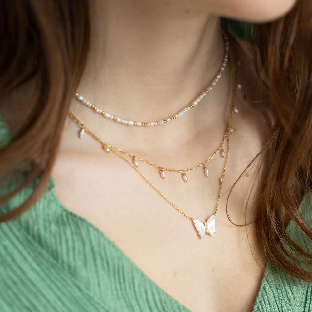 Dewdrop Pearl Necklace | Necklace | Natural Pearl & 18k Gold – Lunari Jewellery