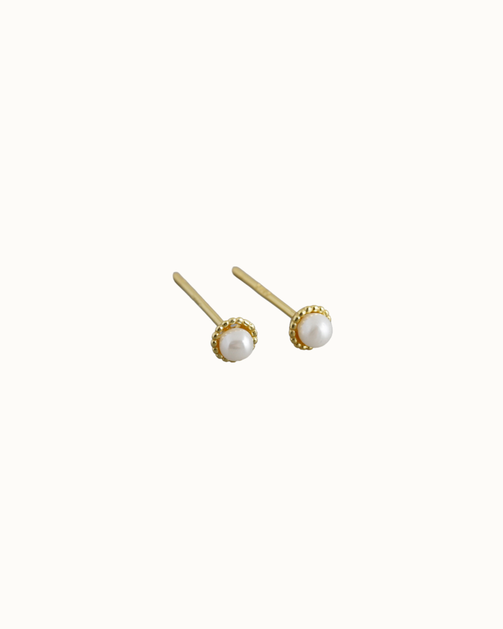 Halo Pearl Studs | Earrings | Natural Pearl & 18k Gold – Lunari Jewellery