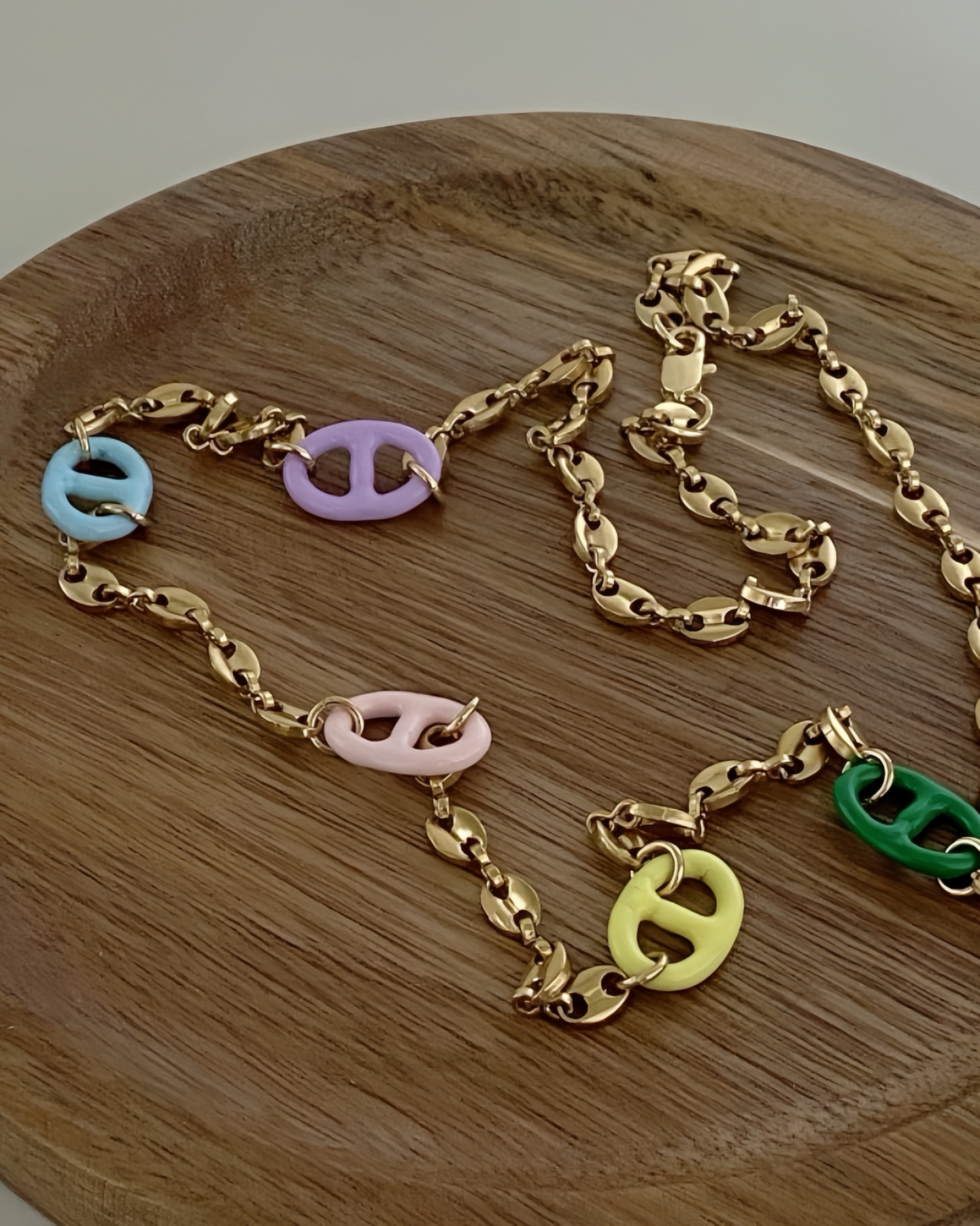 Marla Enamel Necklace | Necklace | 18k Gold Plated – Lunari Jewellery