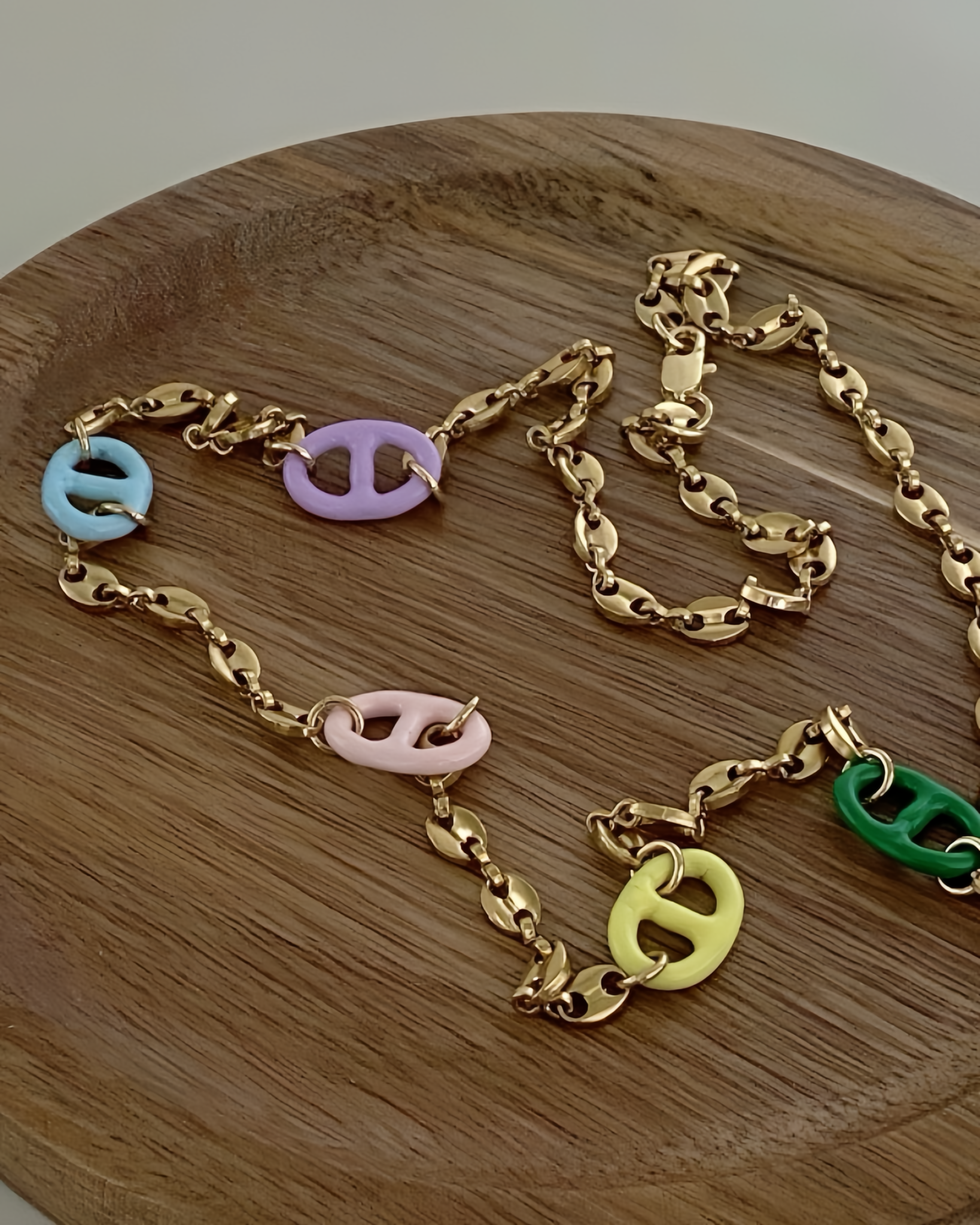 Marla Enamel Necklace | Necklace | 18k Gold Plated – Lunari Jewellery