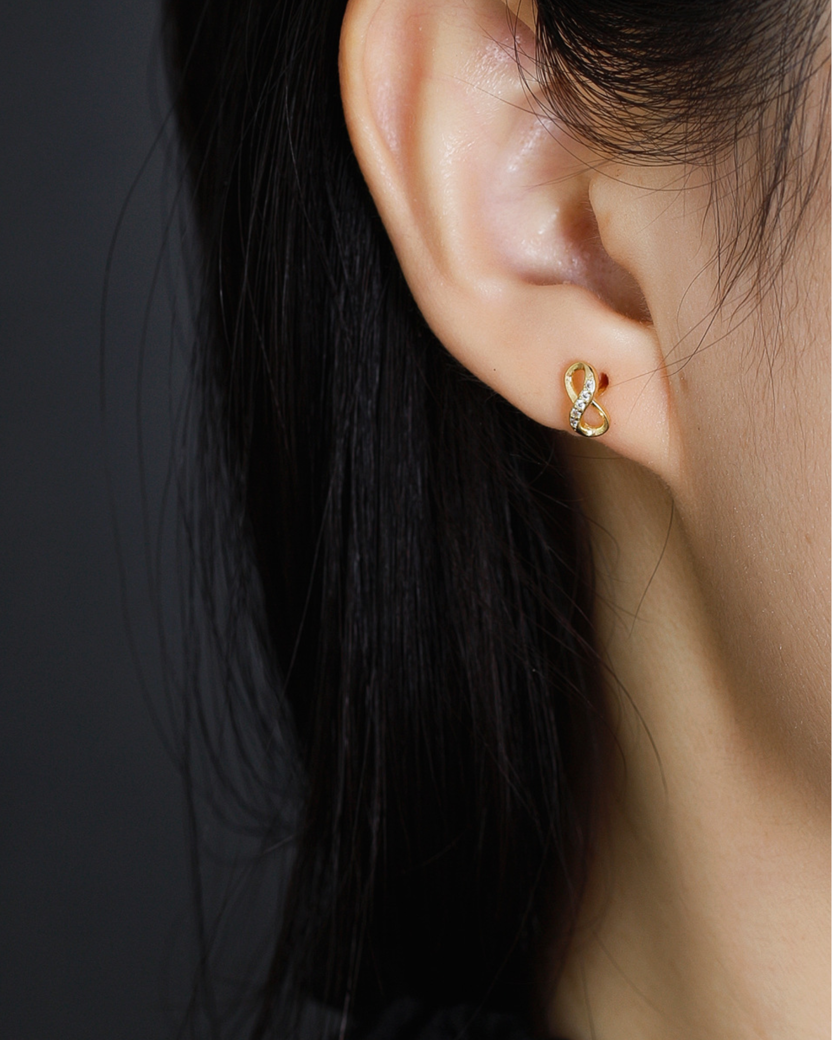 Petite Infinity Studs | Earrings | Rhodium & S925 Silver – Lunari Jewellery