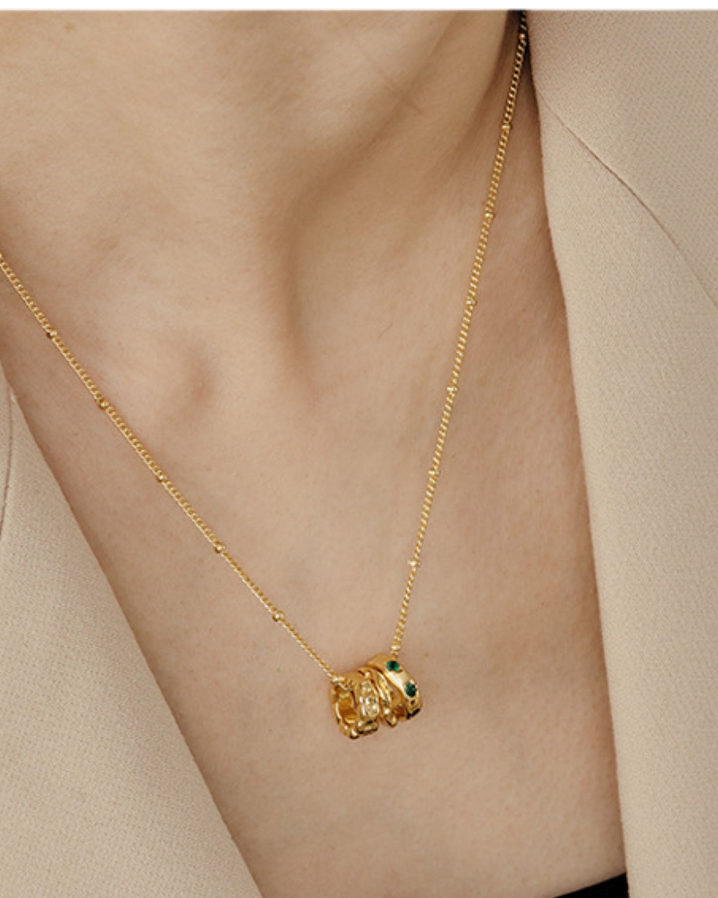 Emerald Glint Necklace | Necklace | 18k Gold Plated – Lunari Jewellery